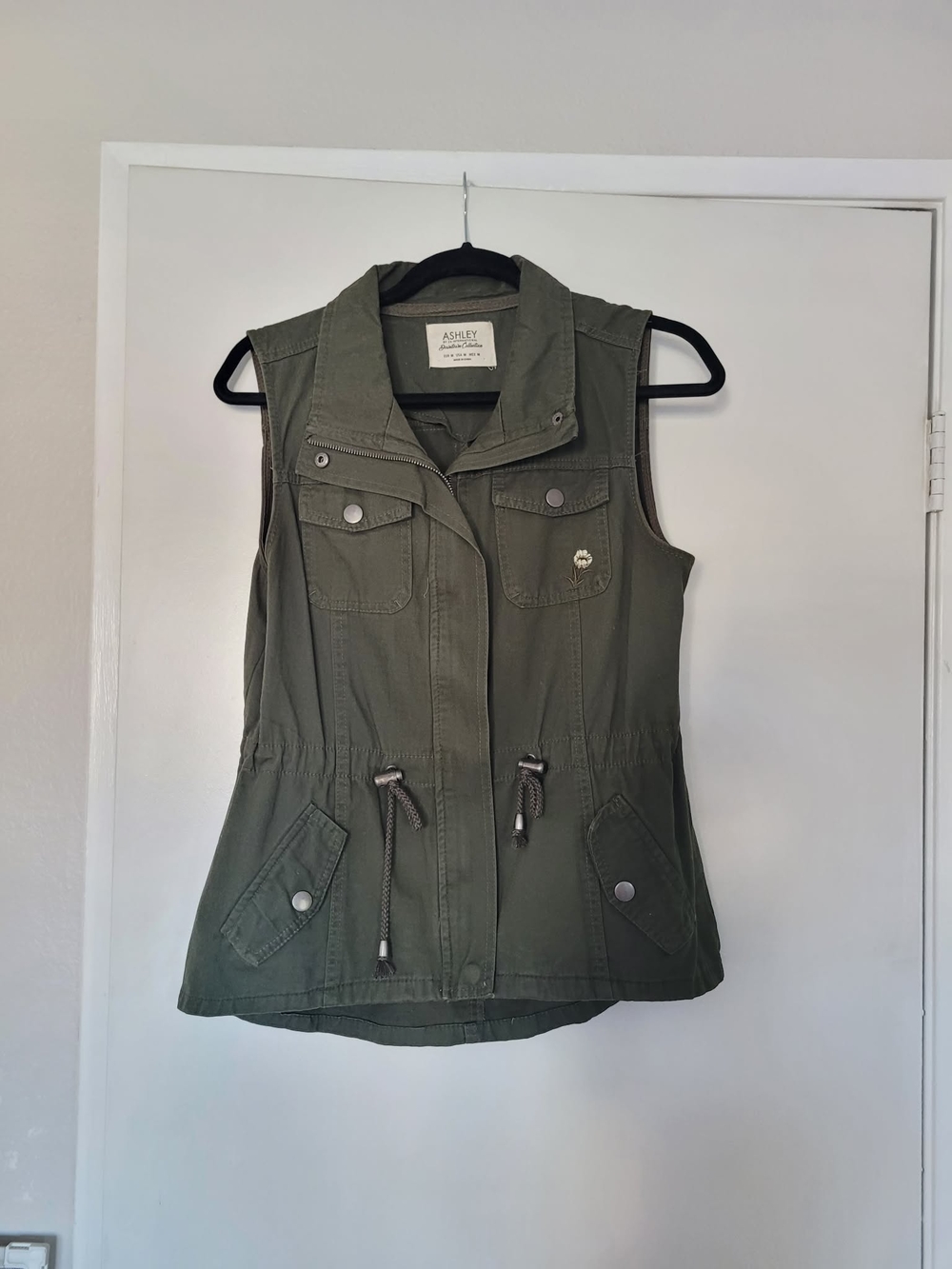 Ashley by 26 Green Floral Embroidered Vest